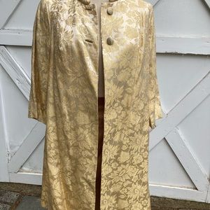 Fabulous vintage custom made satin evening coat.